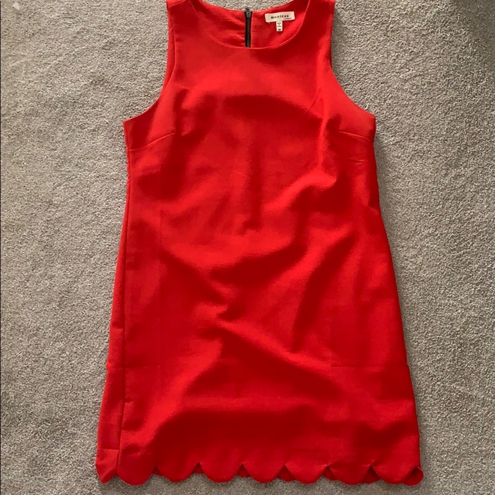 red scalloped dress!